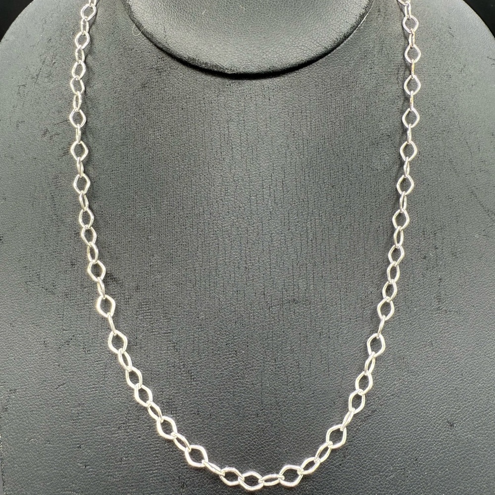 Solid Sterling Silver Marquise Link Chain – 18” | 925 Stamped | 7.4g